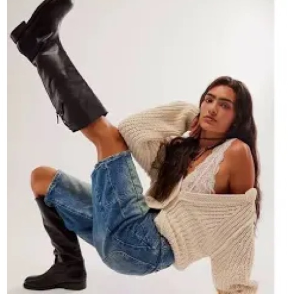 Free People Everly Equestrian Boots Black Size 8 - Picture 1 of 10